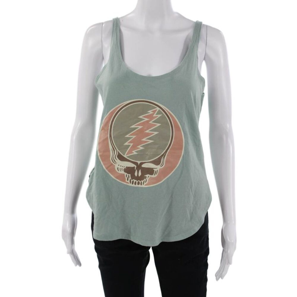 Next Level Apparel Womens Hippie Graphic Green Tank Size S